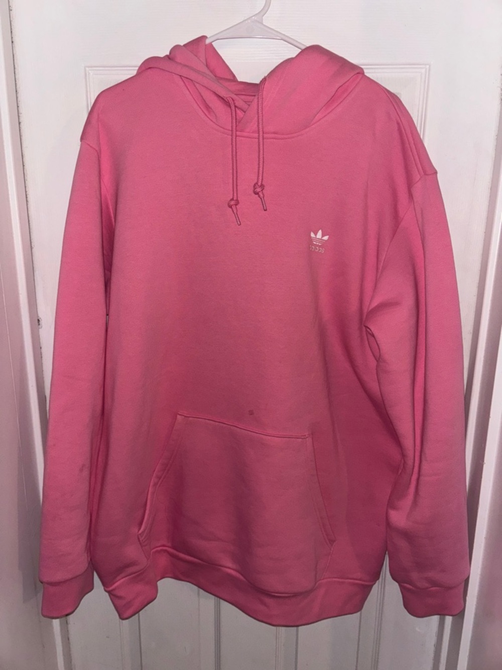 adidas Pink Crewneck Hoodie with Trefoil Logo
